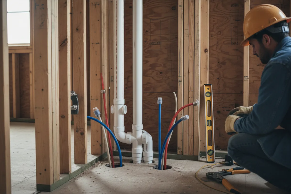 Drain and supply rough-in during Leak Detection in Sheridan